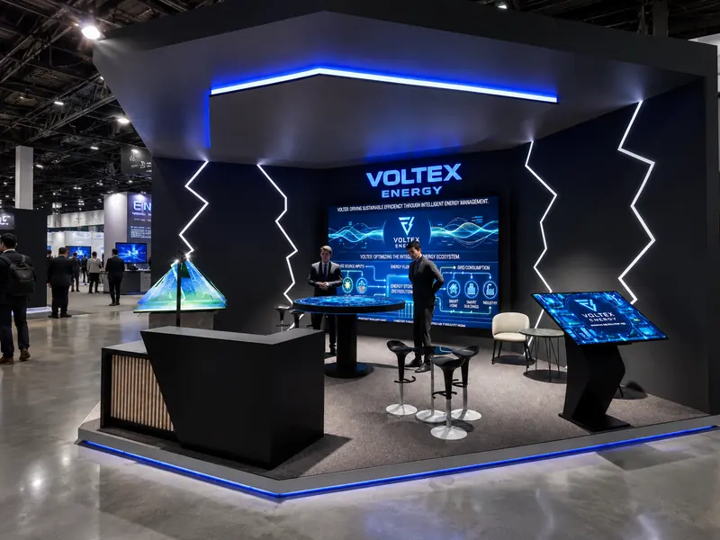 Voltex Energy fuar standı konsept render